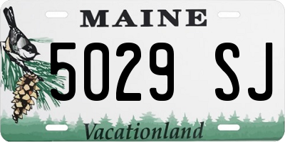 ME license plate 5029SJ