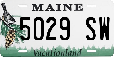 ME license plate 5029SW
