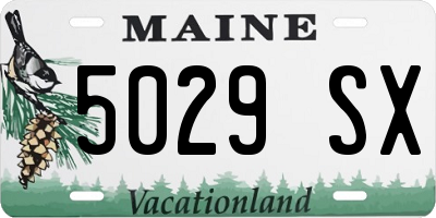 ME license plate 5029SX