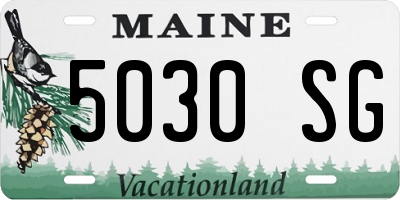 ME license plate 5030SG