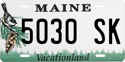 ME license plate 5030SK