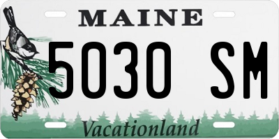 ME license plate 5030SM