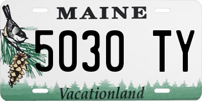 ME license plate 5030TY