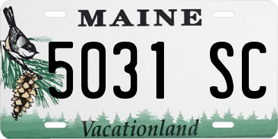 ME license plate 5031SC