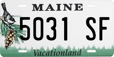 ME license plate 5031SF