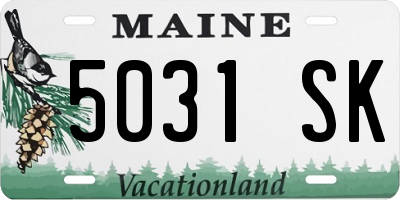 ME license plate 5031SK