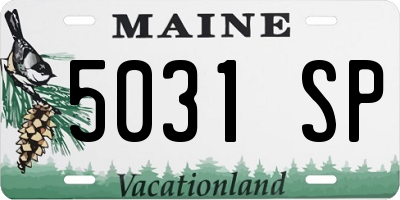 ME license plate 5031SP