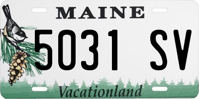 ME license plate 5031SV