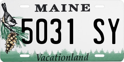 ME license plate 5031SY