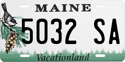 ME license plate 5032SA