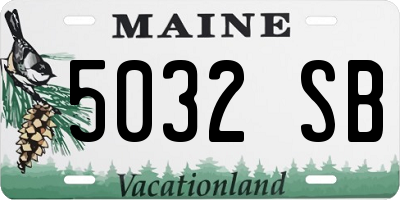 ME license plate 5032SB