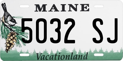 ME license plate 5032SJ
