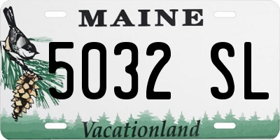 ME license plate 5032SL