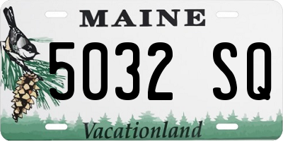 ME license plate 5032SQ