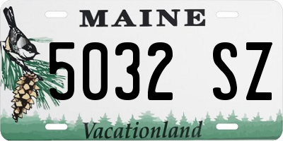 ME license plate 5032SZ