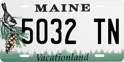 ME license plate 5032TN