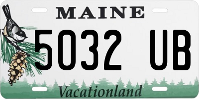 ME license plate 5032UB
