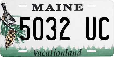 ME license plate 5032UC