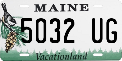 ME license plate 5032UG
