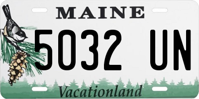 ME license plate 5032UN