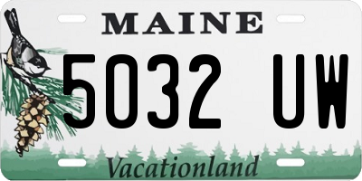 ME license plate 5032UW