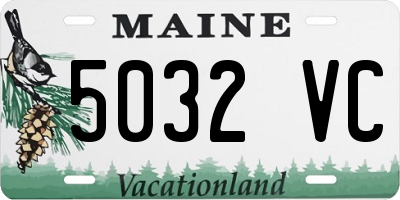 ME license plate 5032VC