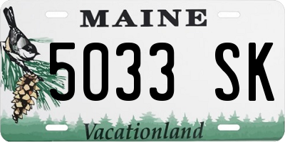 ME license plate 5033SK