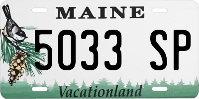 ME license plate 5033SP