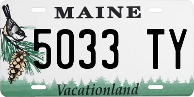 ME license plate 5033TY