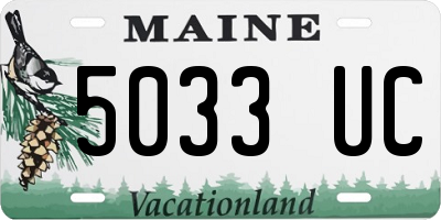 ME license plate 5033UC