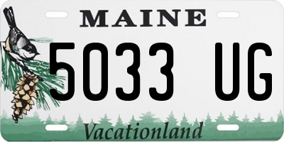 ME license plate 5033UG