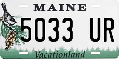 ME license plate 5033UR