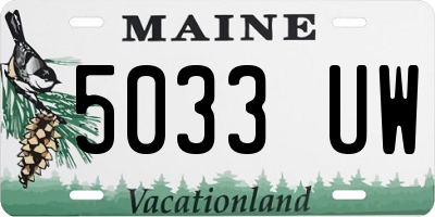 ME license plate 5033UW