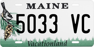 ME license plate 5033VC