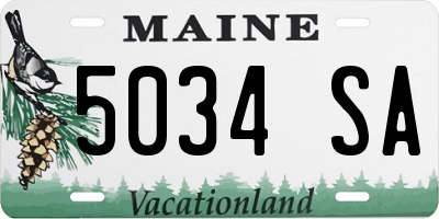 ME license plate 5034SA