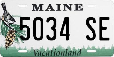 ME license plate 5034SE