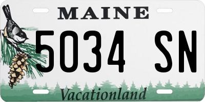 ME license plate 5034SN