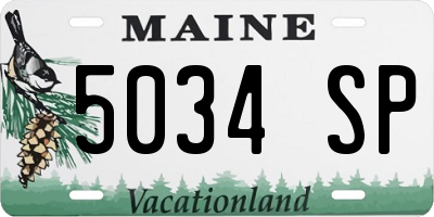 ME license plate 5034SP