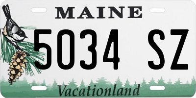 ME license plate 5034SZ