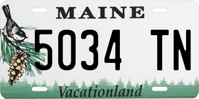 ME license plate 5034TN