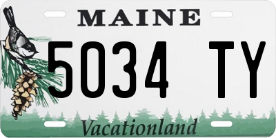 ME license plate 5034TY