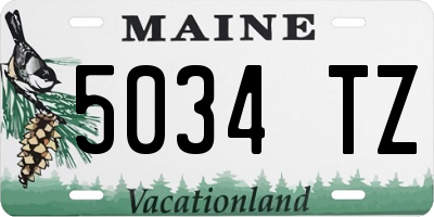 ME license plate 5034TZ