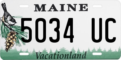 ME license plate 5034UC