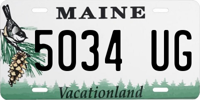 ME license plate 5034UG