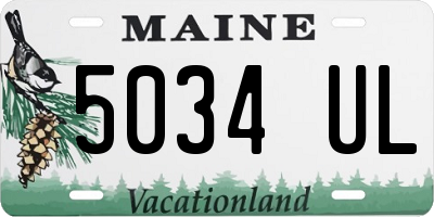 ME license plate 5034UL