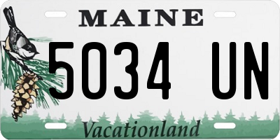 ME license plate 5034UN