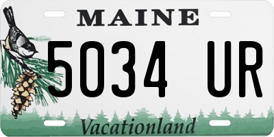 ME license plate 5034UR