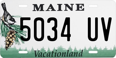 ME license plate 5034UV