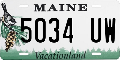 ME license plate 5034UW