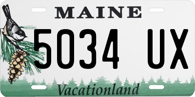 ME license plate 5034UX